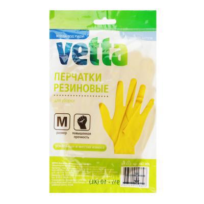 Перчатки резиновые M Vetta желт. (12/240шт) - 447-005