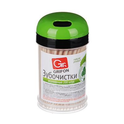Зубочистки дерево 200шт Grifon пласт/уп (8шт) (437-010) - 400-003