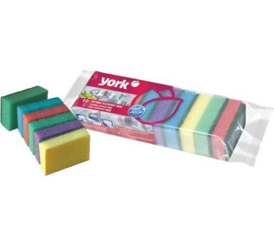 Губки д/посуды 10шт York (60шт) - 030010**