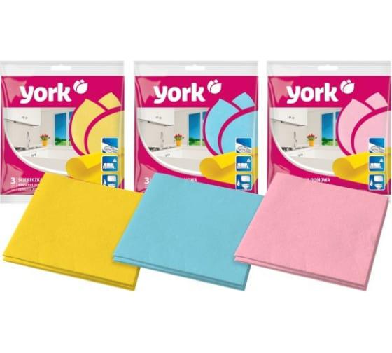 Салфетка вискоза (3шт) 35*35см Домашняя York (54шт) - 020010
