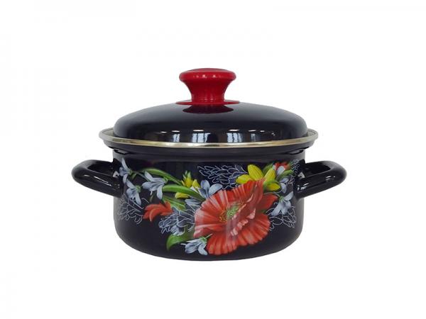 Кастрюля эмаль 1,5л цил.об. с рис Бостон (6шт) - 51915-353/6 (703484)