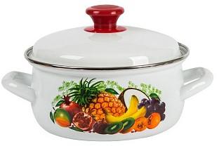 Кастрюля эмаль 3л сфер с рис бел. (4шт) - 61904-122/6-У4 (703668) (н)