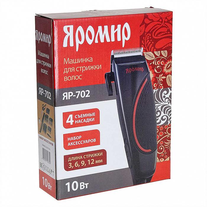 Машинка д/стрижки волос 10Вт Яромир 4 съемных гребня черно-красн. (24шт) - ЯР-702