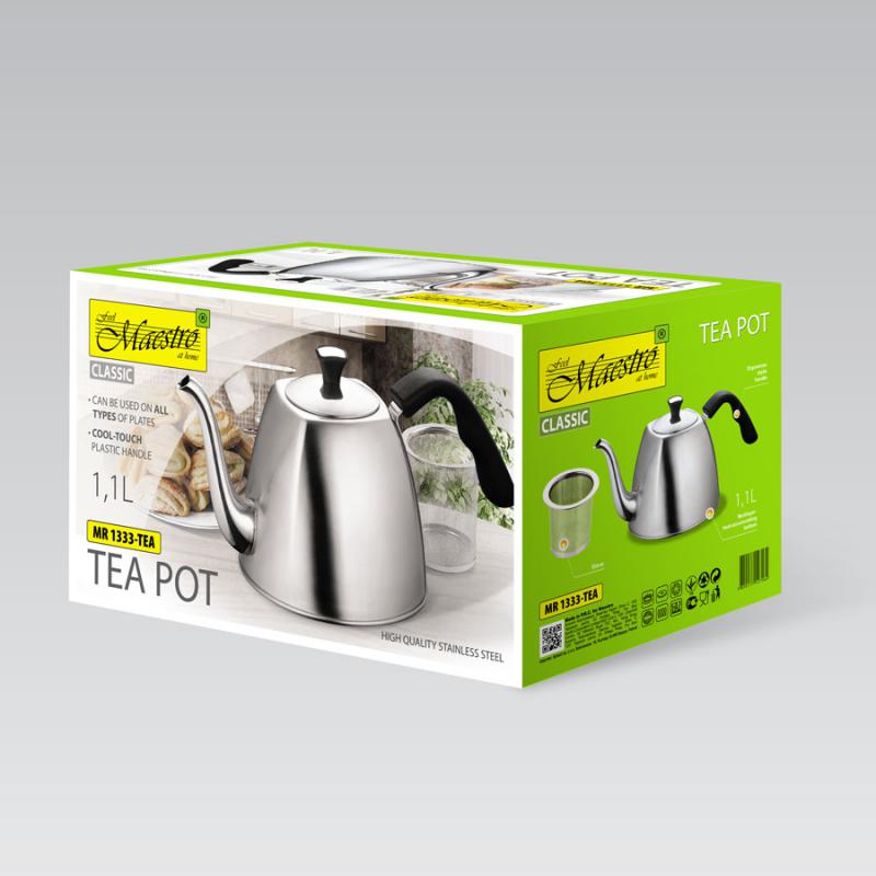Чайник заварочный нерж 1,1л Maestro - MR-1333-tea** * (н)