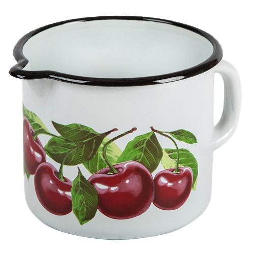 Кружка эмаль 1л с нос. б/кр Вишневый сад бел. (18шт) - 40104-072/4 (704281)