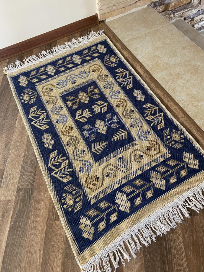 Коврик хлопковый 50*80см Kilim Usak син-беж. Турция (1шт) - UK1378