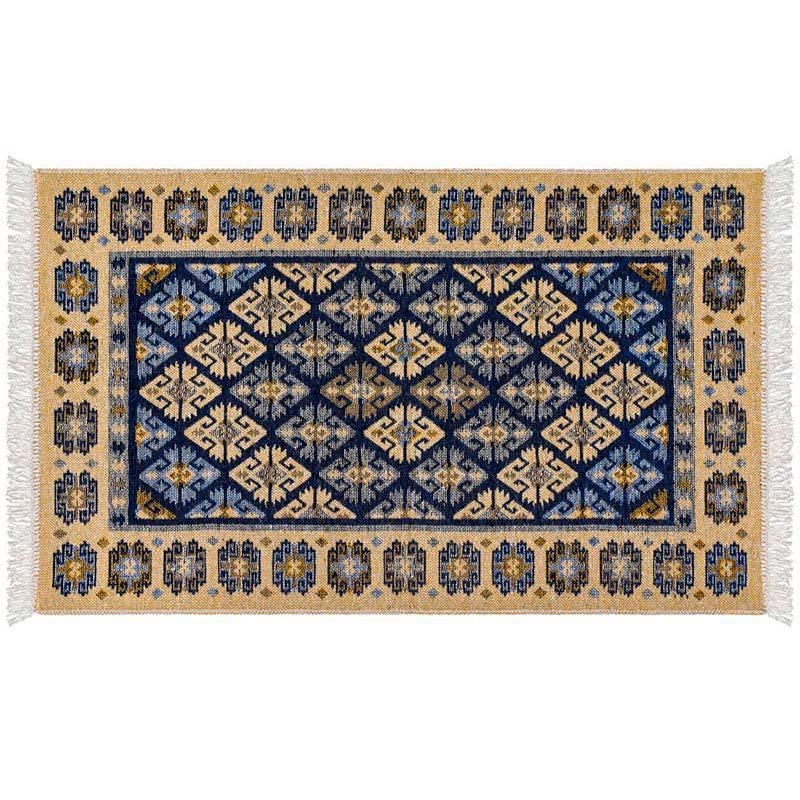 Коврик хлопковый 60*90см Kilim Usak крем-син. Турция (1шт) - UK1579