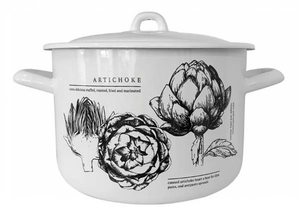 Кастрюля эмаль 4,3л цил. с рис Артишок Artichoke (4шт) - С16141/4Э