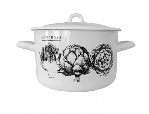 Кастрюля эмаль 2,9л цил. с рис Артишок Artichoke (4шт) - С16111/4Э