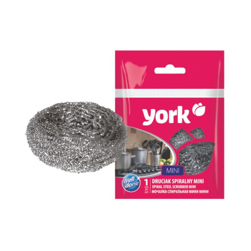 Губка спиральная стальная мини York (100шт) - 002020
