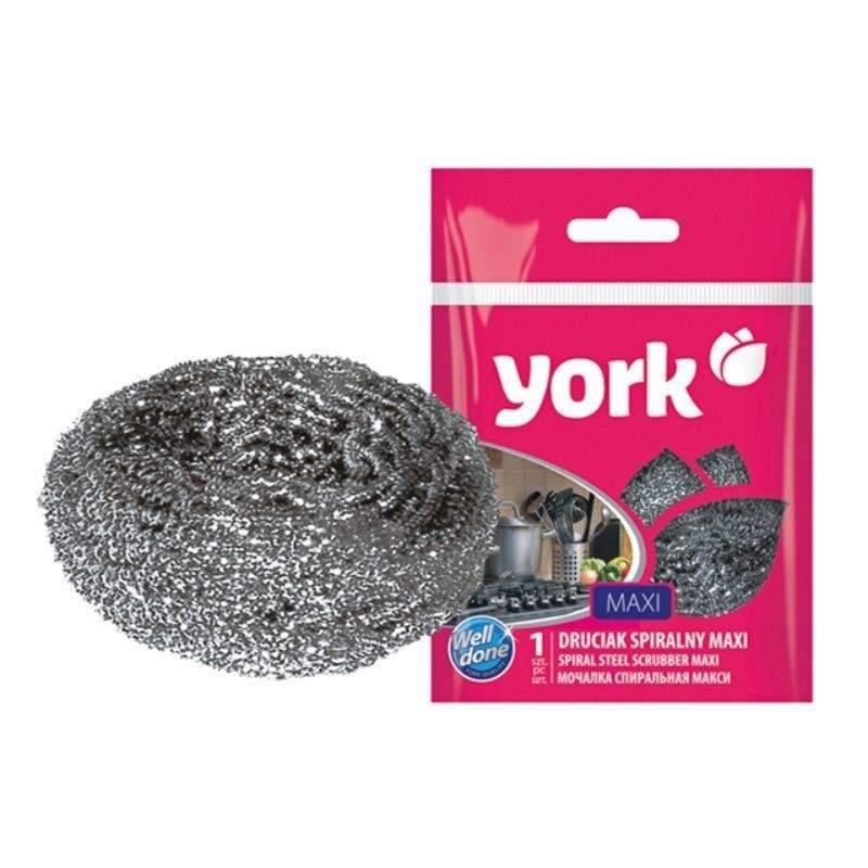 Губка спиральная стальная макси York (100шт) - 002010