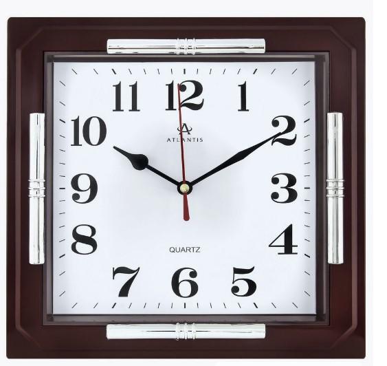 Часы настенные Atlantis квадрат 23х23см 697 brown**