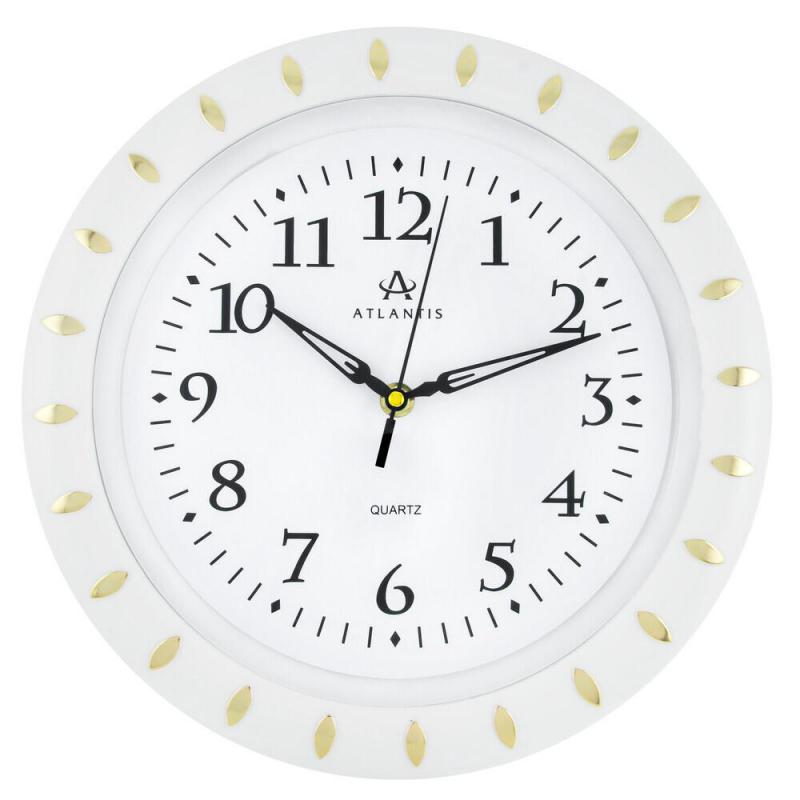 Часы настенные Atlantis круг 29см GD-8520 white**
