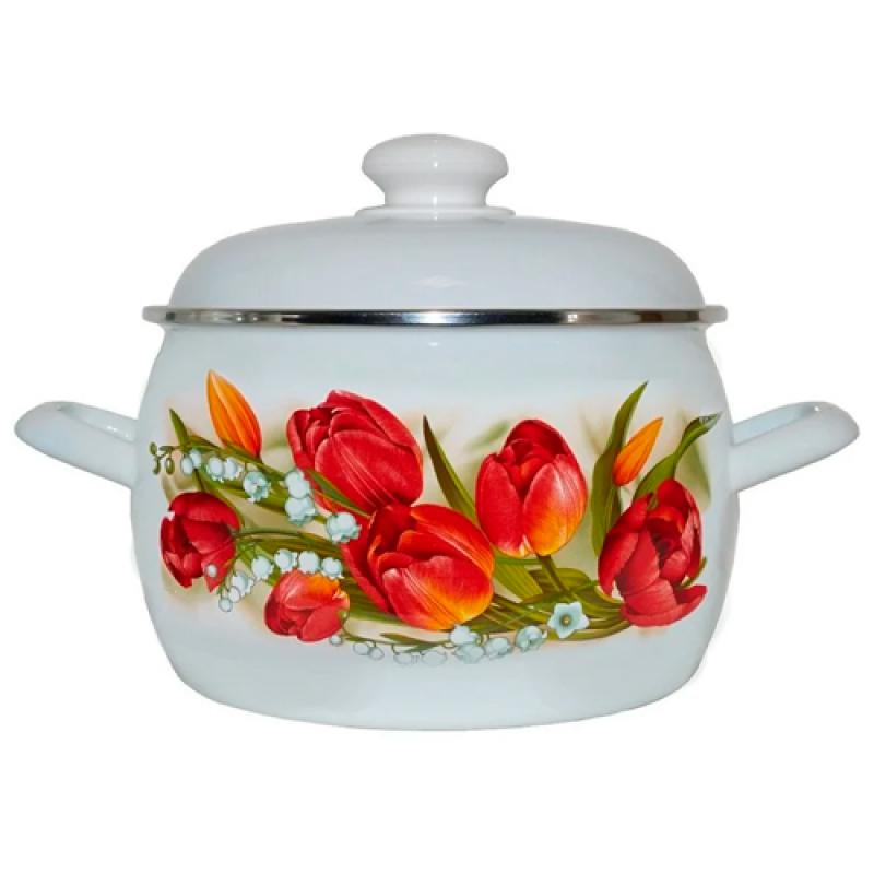 Кастрюля эмаль 3,5л сфер с рис Ласковый май (6шт) - С4213АП2/4