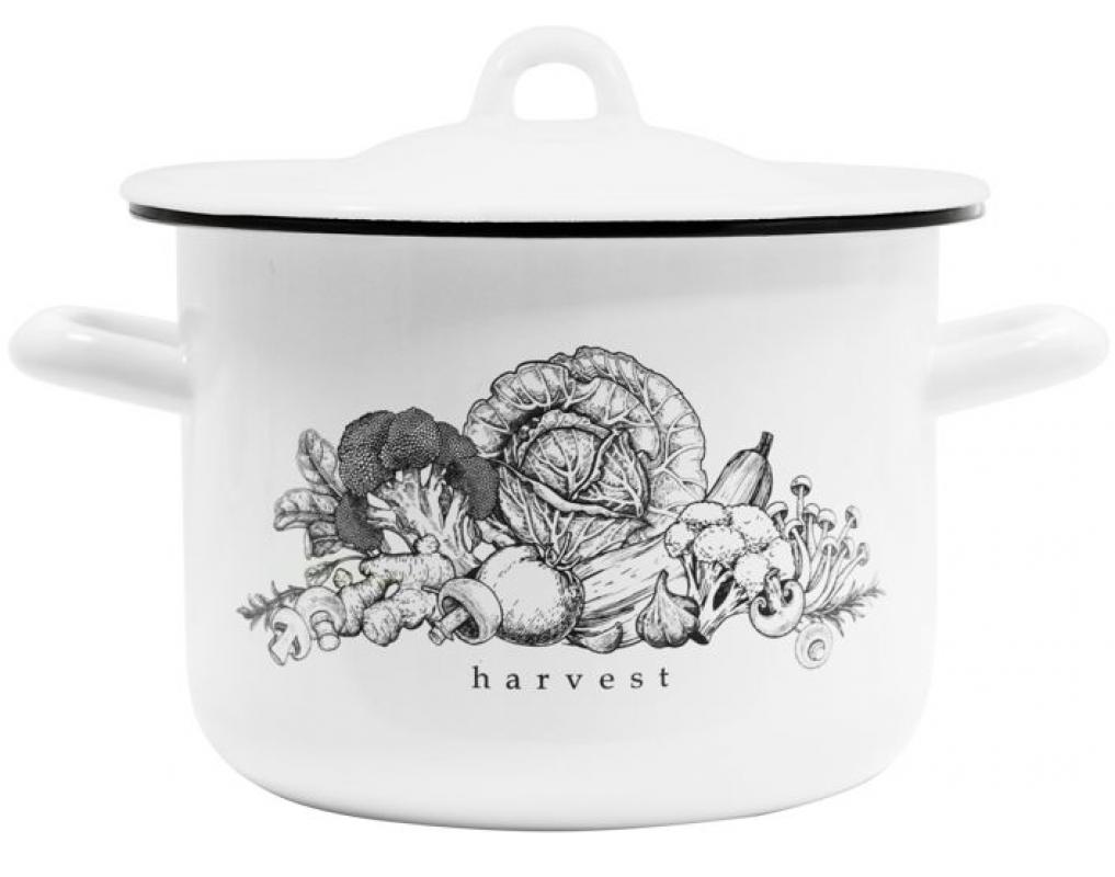 Кастрюля эмаль 3,4л цил. с рис Сбор урожая Harvest (4шт) - С16124Бч/4Бл