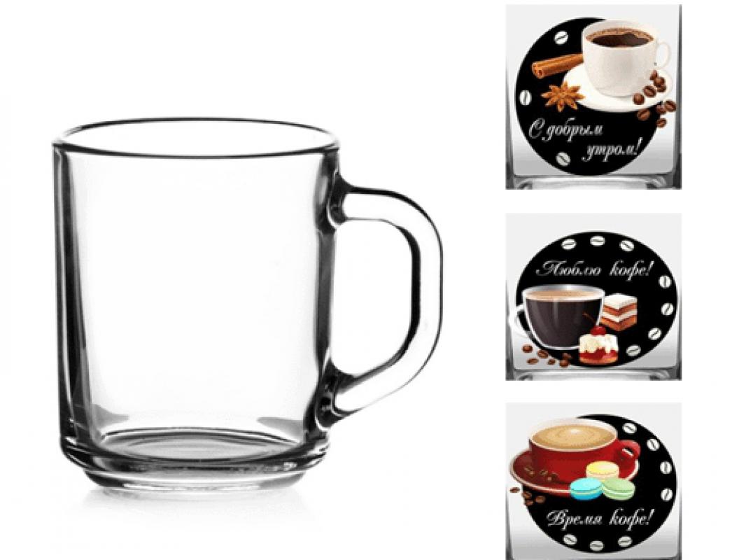 Кружка стекло 200мл Gren tea Кофе-пауза 1335 (20шт) - 1335/95854