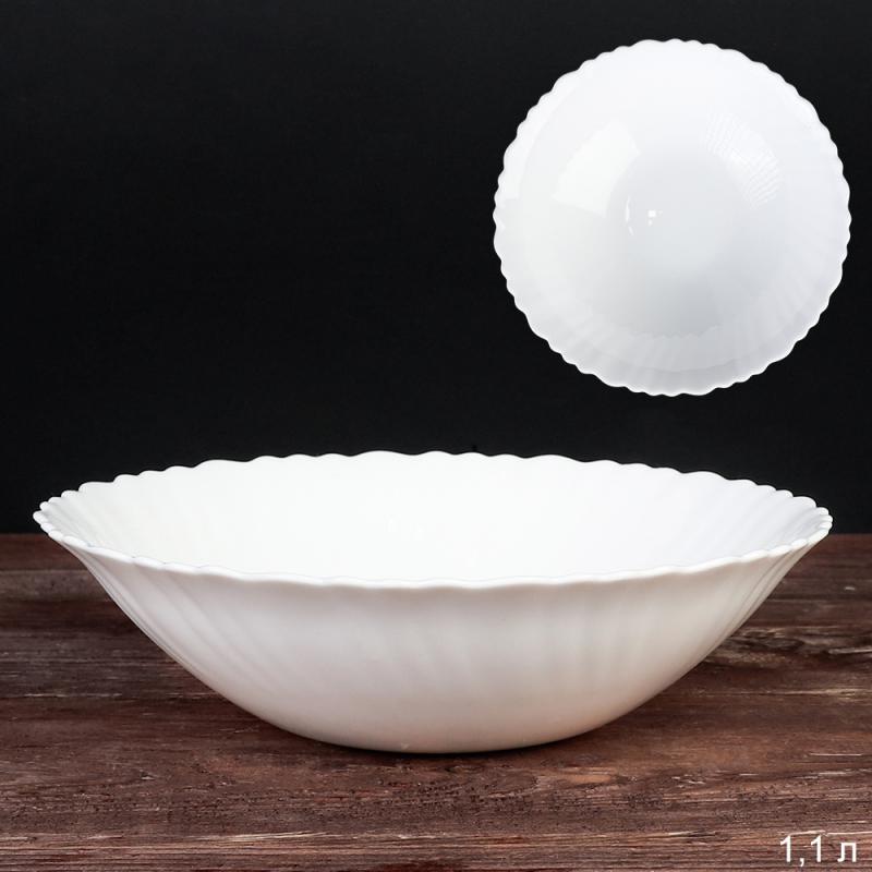 Салатник стеклокерам 1,1л 21,5см LHDW85/6 (WHITE) бел. (6/36шт) - 691081 **