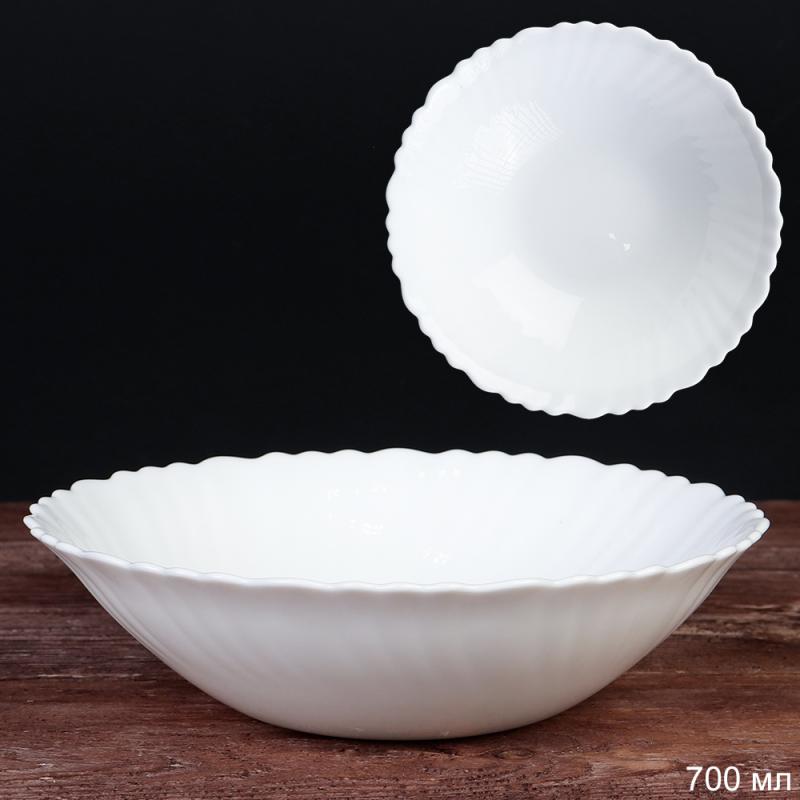 Салатник стеклокерам 700мл 19см LHDW75/6 (WHITE) бел. (6/36шт) - 696151 **