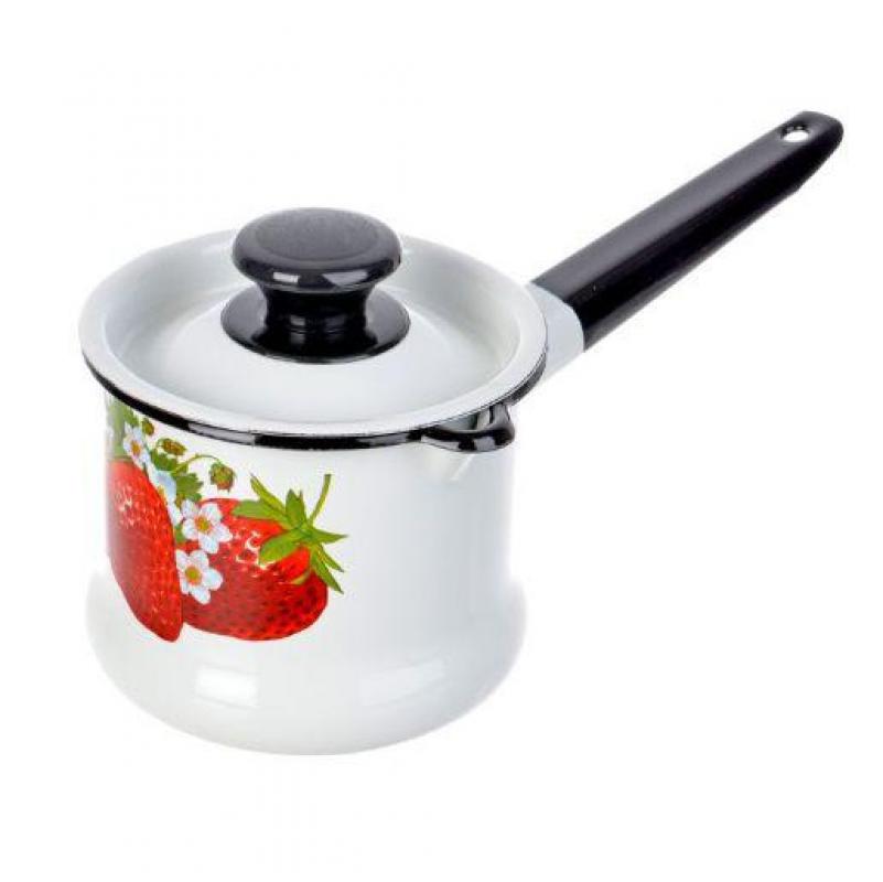 Ковш эмаль 1л с/кр с рис СА бел. (8шт) - 90204-072/4-СА (704359)