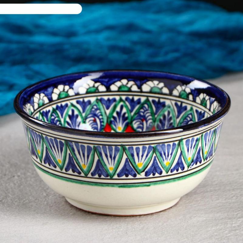 Коса керамика 14,5см малая Риштан синяя кайма (1шт) **