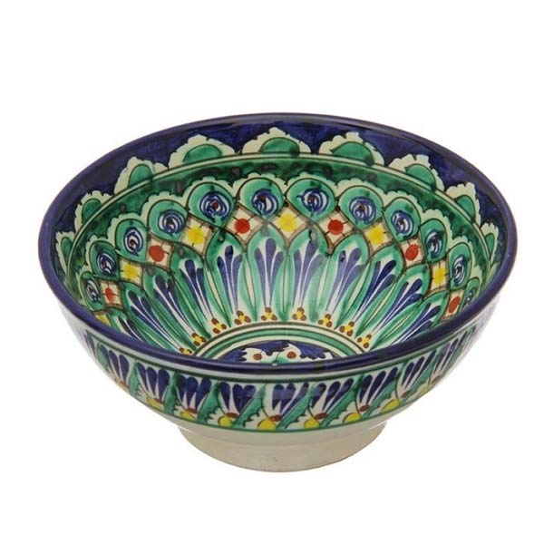 Коса керамика 15,5см средняя Риштан синяя кайма (1шт) **