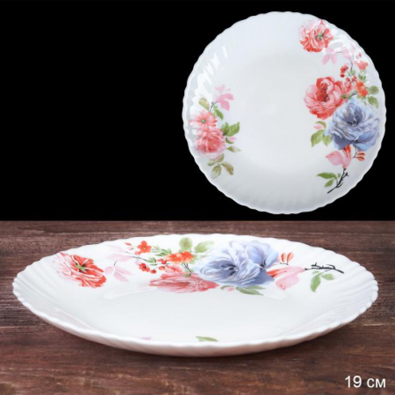 Тарелка стеклокерам 19см Синяя роза LHP-75XN (7027) (6/72шт) - 679866 **