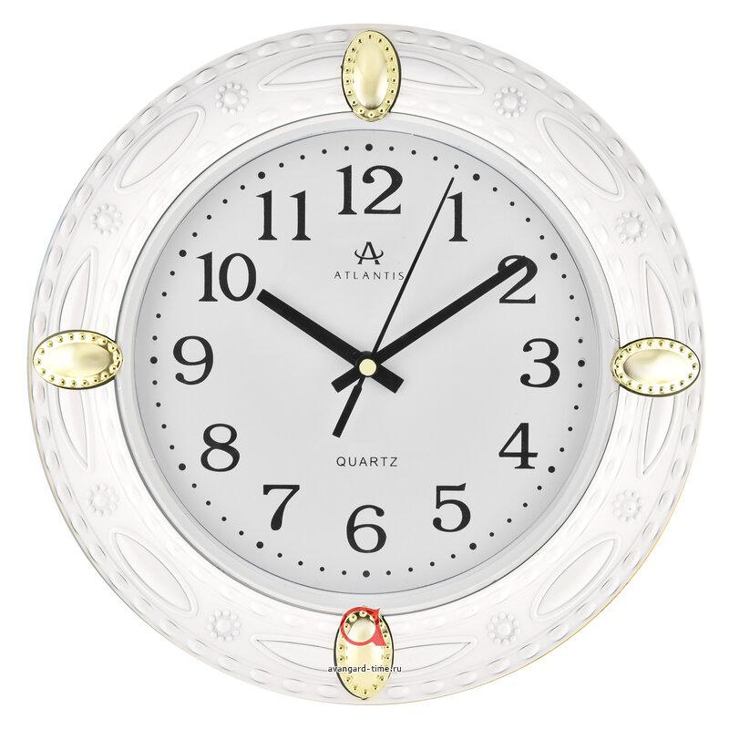 Часы настенные Atlantis круг 24см 689 white**