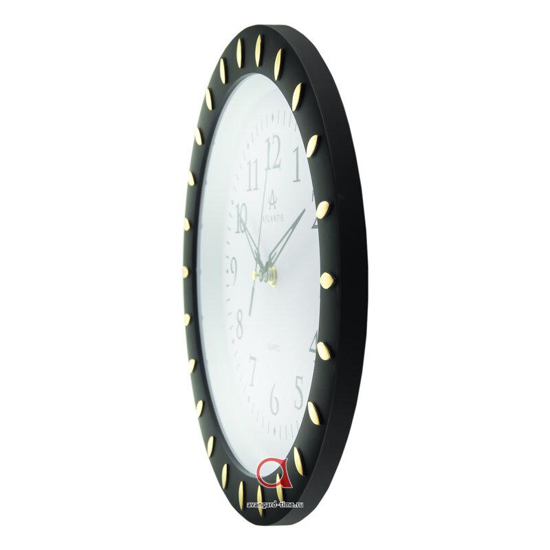 Часы настенные Atlantis круг 29см GD-8520 black**