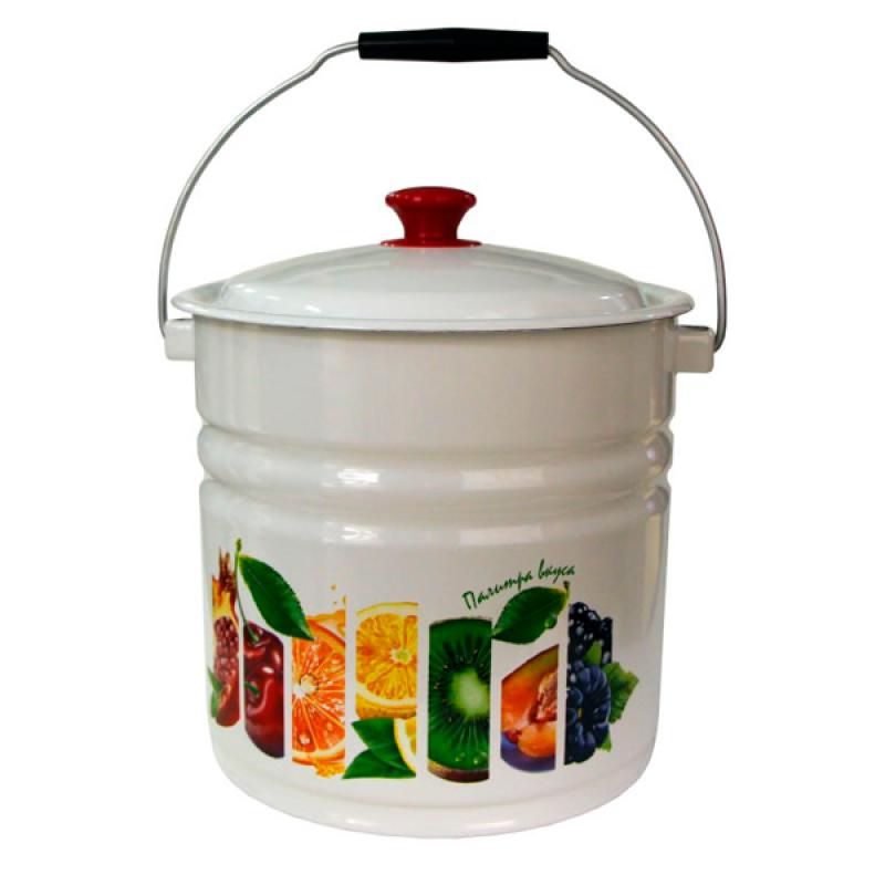 Ведро эмаль 10л цил. с/кр с рис Палитра вкуса бел. (2шт) - 41204-222/6-У2 (705064)