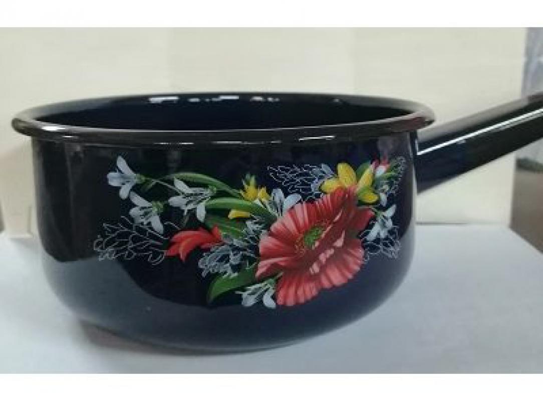 Ковш эмаль 1,5л б/кр с рис Апрель бостон (8шт) - 90115-083/4-У8 (705080) (705241)