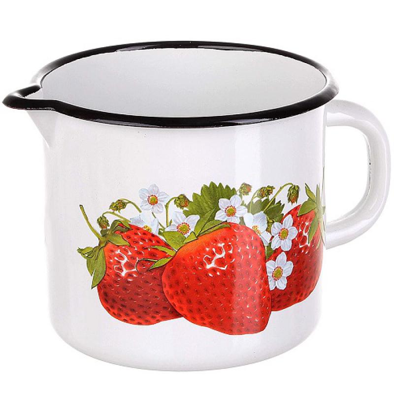 Кружка эмаль 1л с нос. б/кр с рис СА бел. (18шт) - 40104-072/4 (703511)