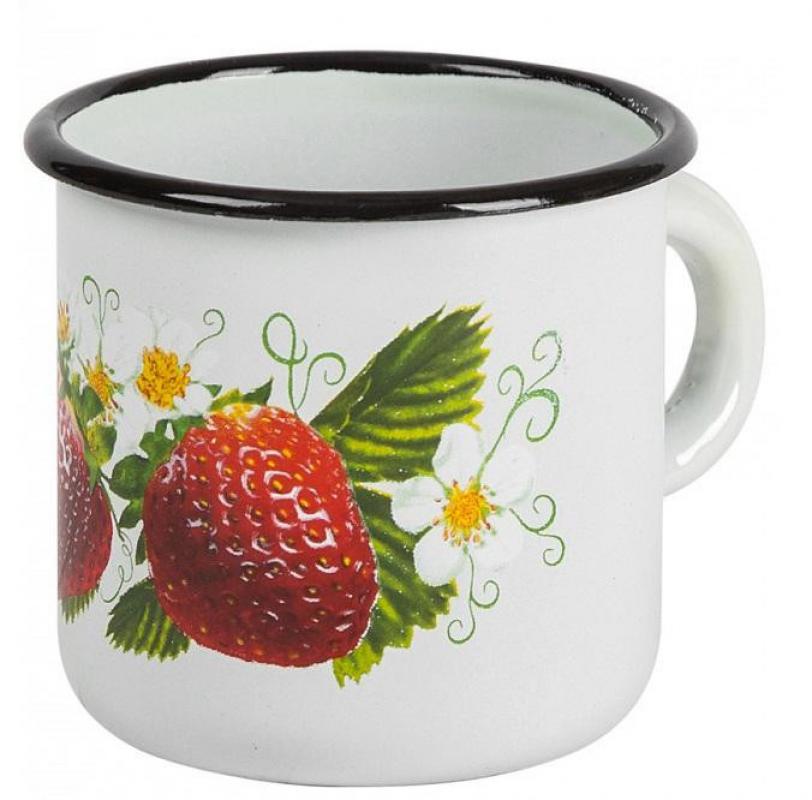 Кружка эмаль 0,25л с рис бел (45шт) - 40104-022/4 (705081)