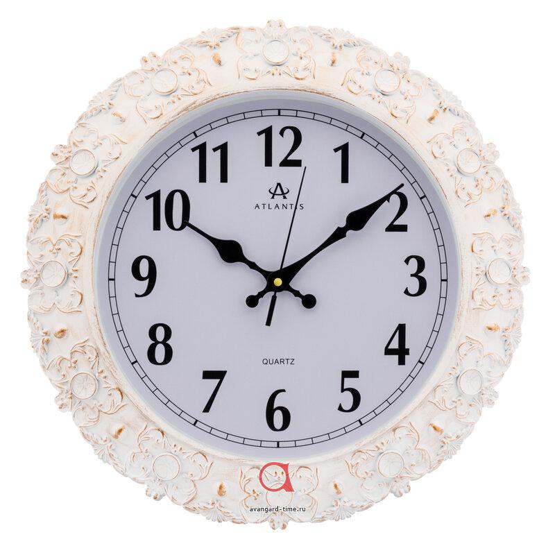 Часы настенные Atlantis круг. 39,3х39,3см Ажур TLD-35195A white**