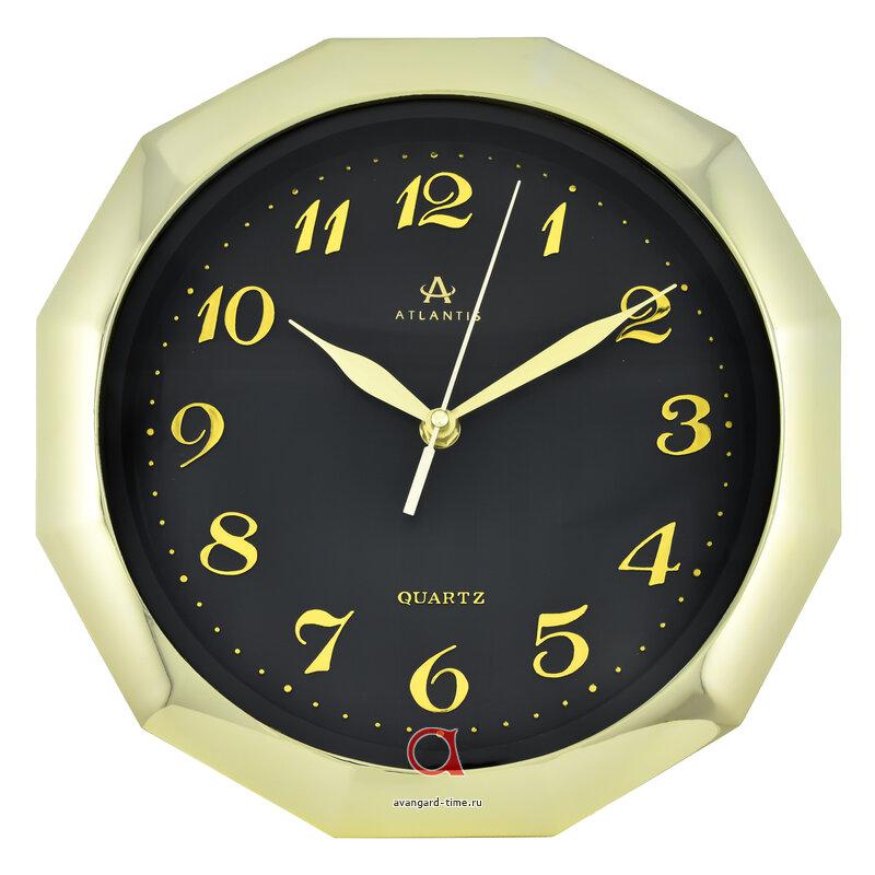 Часы настенные Atlantis круг 27см (20шт) - TLD-6021 black dial**