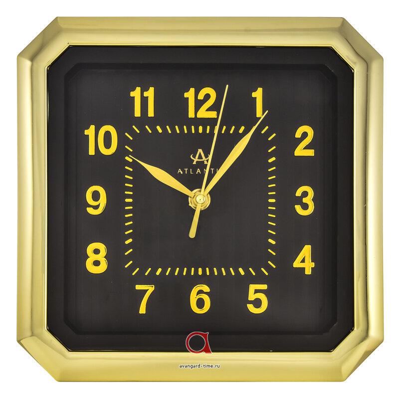 Часы настенные Atlantis квадрат 22,9х22,9см (40шт) - TLD-6456 black dial**