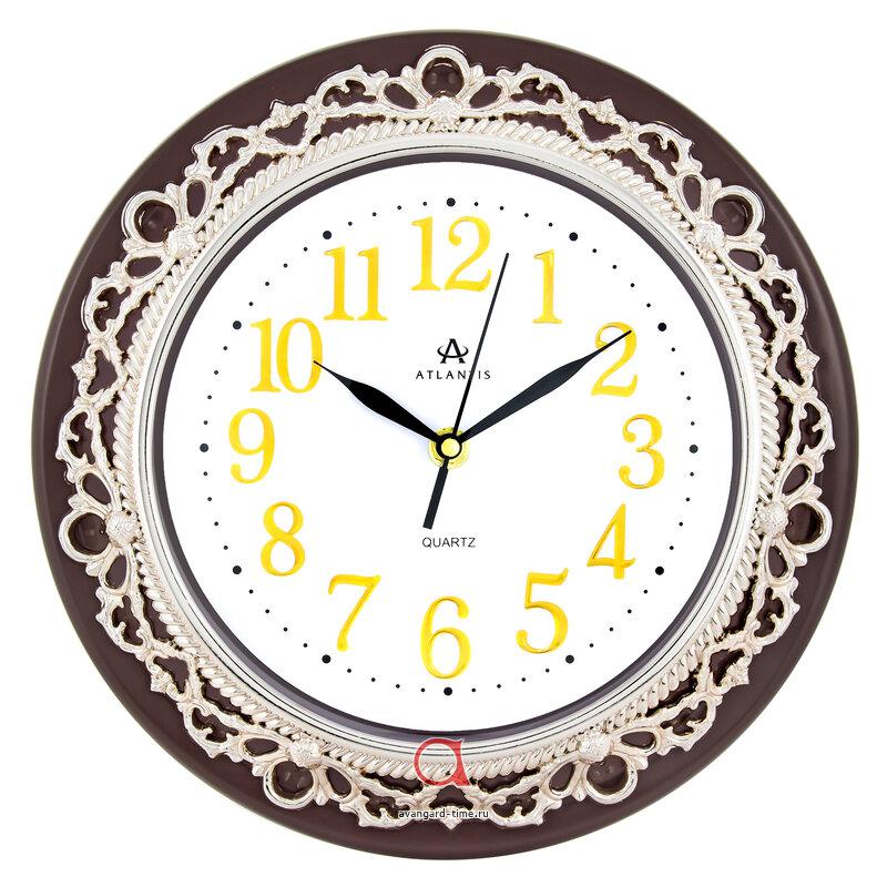 Часы настенные Atlantis круг 28х28см (20шт) - TLD-6931L brown**