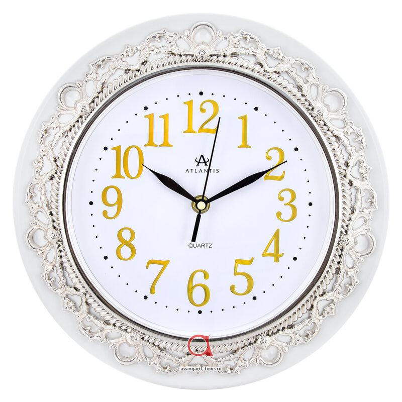 Часы настенные Atlantis круг 28х28см (20шт) - TLD-6931L white**