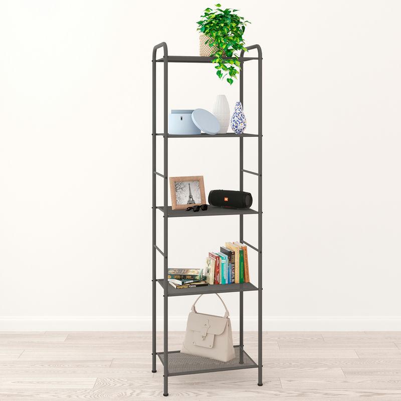 Стеллаж Валенсия 15 (45,5*30*155,5см) графит (1шт) - СТВ15ГР