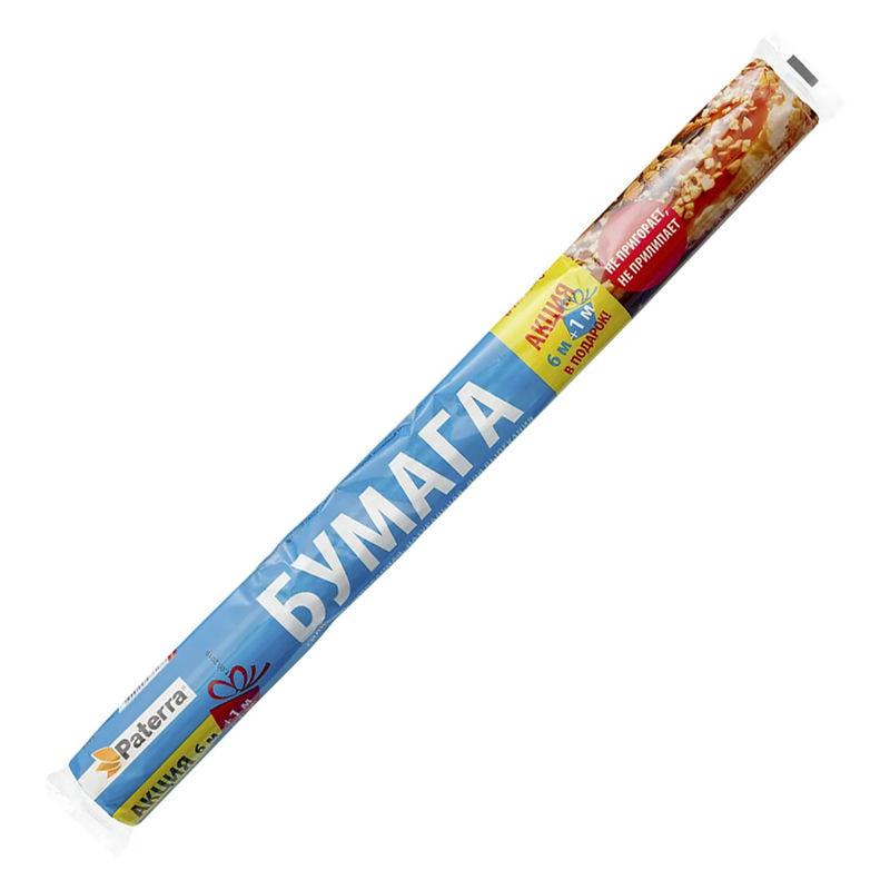 Бумага д/выпекания силиконизир 38см*7м Paterra 2х-сторон натуральная (25шт) - 209-087