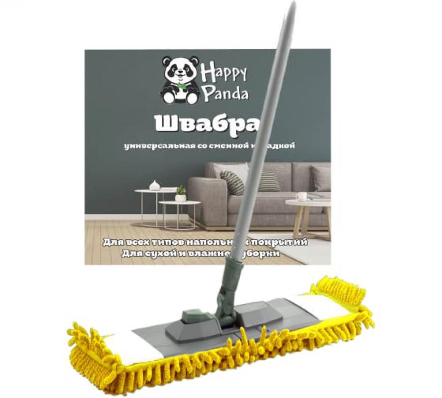 Швабра плоская 120см микрофибра 41*12см лапша Happy Panda Sakura (12шт) - HP-M03