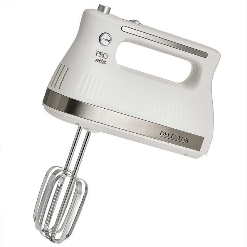 Миксер эл 750Вт 5 скоростей Delta Lux Турбо 4 насадки бел. (16шт) - DE-7706 **