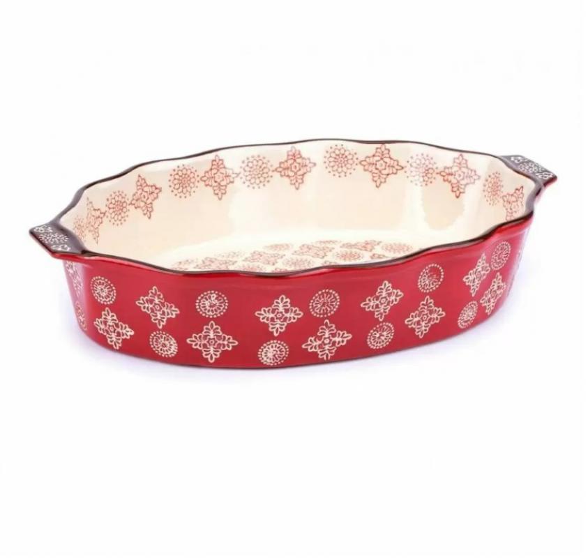 Форма д/запекания керамика 34*21см Rosso овал (6шт) - ABK005