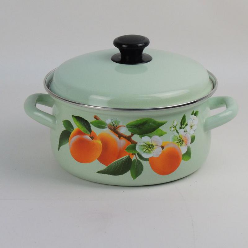 Кастрюля эмаль 3л сфер с рис салат. (8шт) - 61915-123/6-У4 (704604) (н)