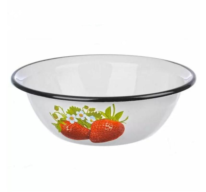 Миска эмаль 1л с рис бел. (20шт) - 40304-072/5 (704919)
