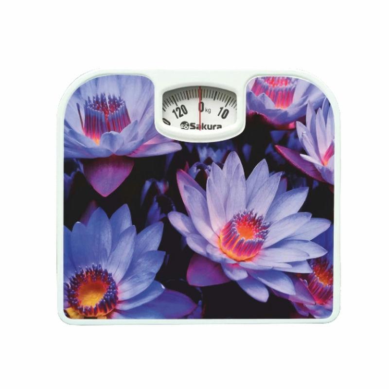 Весы напольные механ 130кг Sakura Цветы (10шт) - SA-5000-11