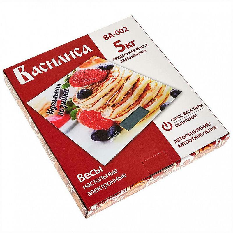 Весы кухонные эл 5кг Василиса Идеальная хозяйка (12шт) - ВА-002