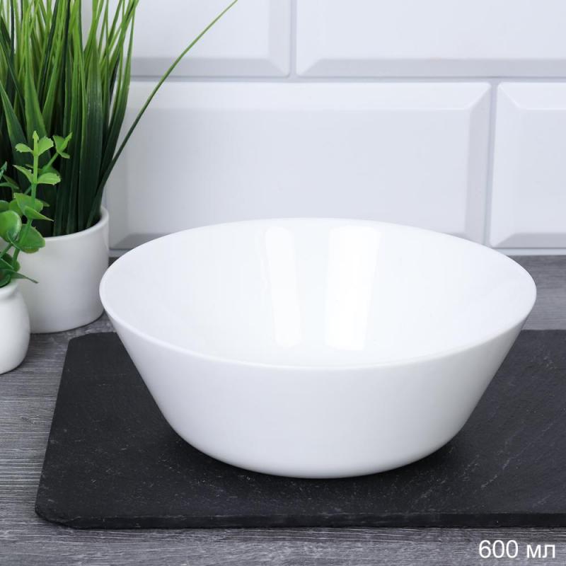 Салатник стеклокерам 650мл Евро LMLTW60 (WHITE) бел. (6/48шт) - 729932