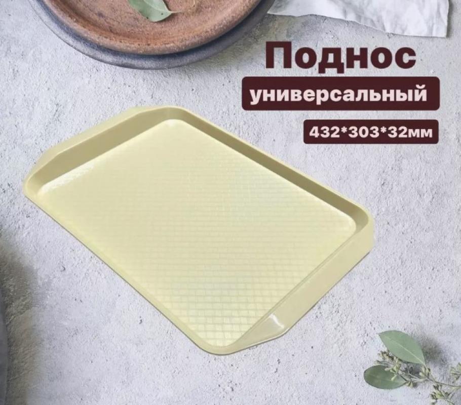 Поднос пласт 43*30*3,2см прямоуг Гурман цвет. - ЕЛ