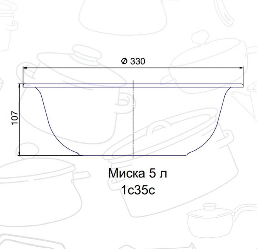 Миска эмаль 5л без рис изумр. с зерн. (8шт) - 2с35