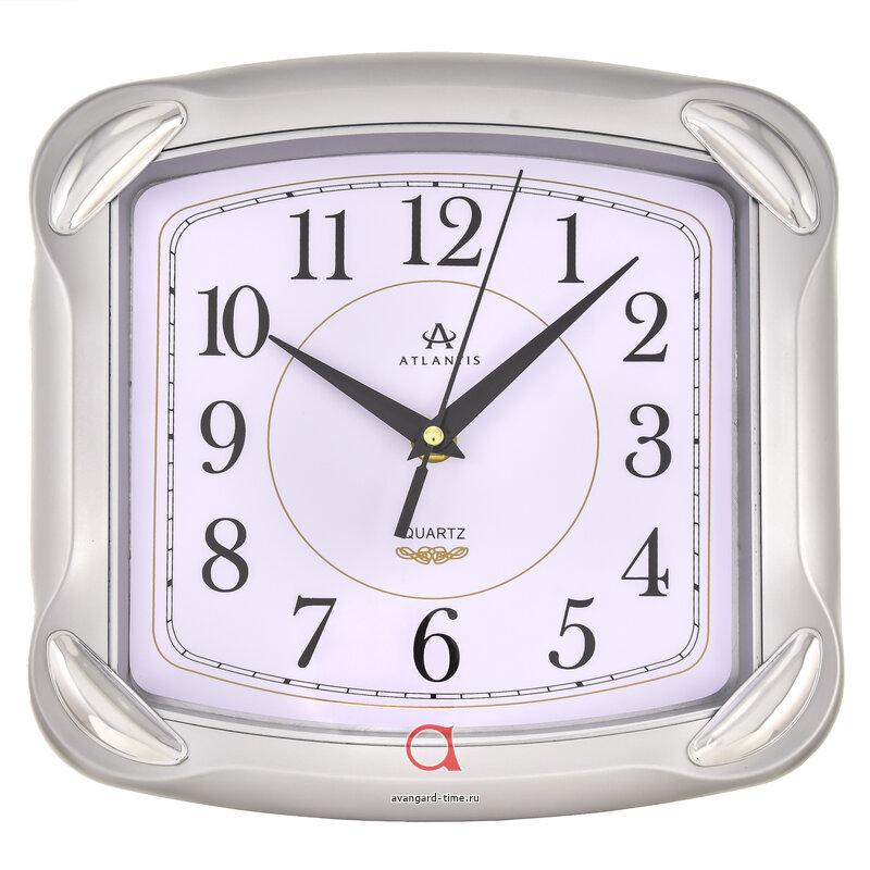 Часы настенные Atlantis прямоугольные 24х24,1см TLD-6035 silver**